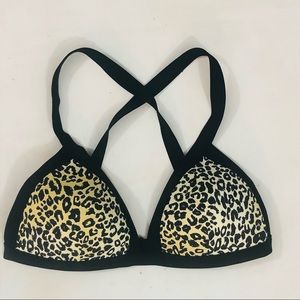 Billabong leopard black straps bikini top